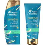 شامپو ضد شوره Supreme هد اند شولدرز با روغن آرگان و آلوئه ورا برای تسکین پوست سر حساس 400 میلی لیتر + نرم کننده 200 میلی لیتر